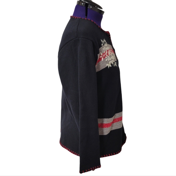 Vintage Dress Barn Ugly Christmas Sweater Snowflake Pearl Rhinestone Plus - Picture 3 of 14